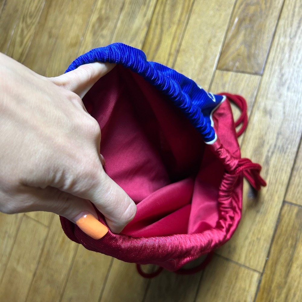 Y2K AND1‎ Drawstring Backpack Red White Blue Basketball Jersey Cinch Bag - Picture 3 of 3